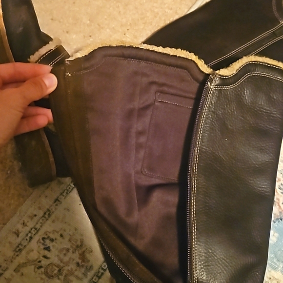 Timberland Dark Brown Leather Boots with Sherpa Lining Size 6 - Picture 10 of 14